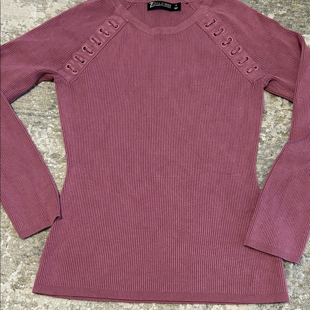 Women's Ribbed Sweater in Mauve by [Brand]